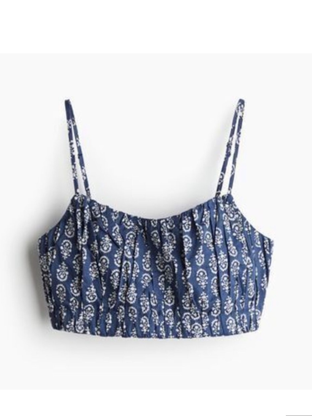 H&M Navy Blue and White Batik Printed Top